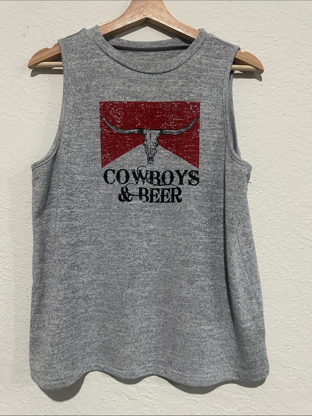 SHEIN Grey Tank Top with Red Graphic